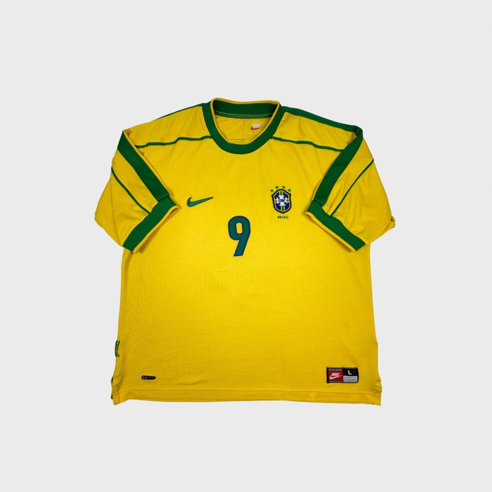 1998/00 Brésil Domicile - Ronaldo 9 (L) - Iconic Football Shop