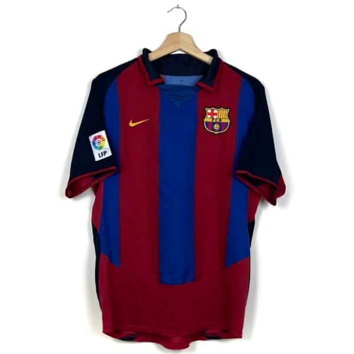 Maillot FC Barcelone Ronaldinho – Garçon Taille L – Rouge Et Bleu – Occasion