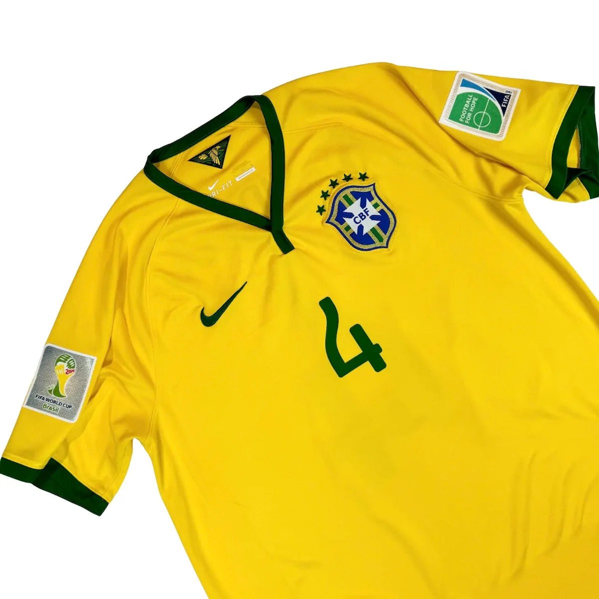 2014/15 Brésil Domicile - David Luiz 4 (L) - Iconic Football Shop