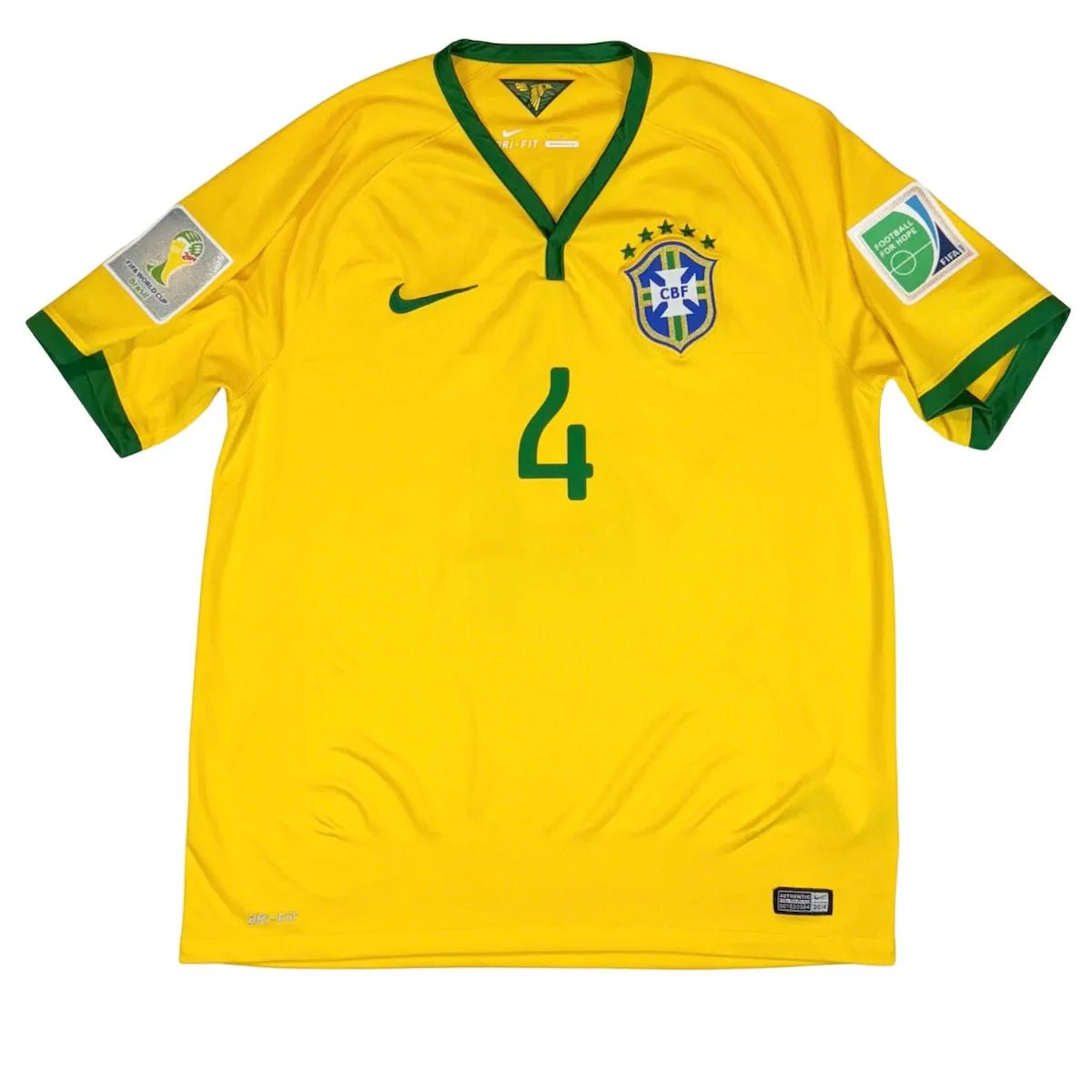 2014/15 Brésil Domicile - David Luiz 4 (L) - Iconic Football Shop