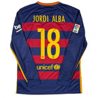 2015/16 Barcelone Domicile - Jordi Alba 18 *COMPLET* (L) - Iconic Football Shop