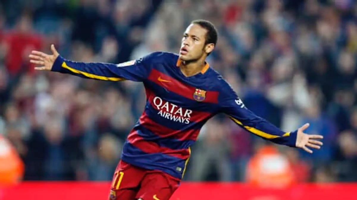Flocage Neymar Jr FC Barcelone 2015-2016, Maillot Extérieur Junior Bleu, Officiel Footpress
