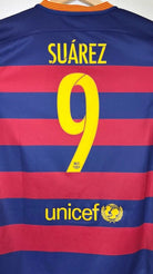 2015/16 Barcelone Domicile - Suárez 9 (M) - Iconic Football Shop