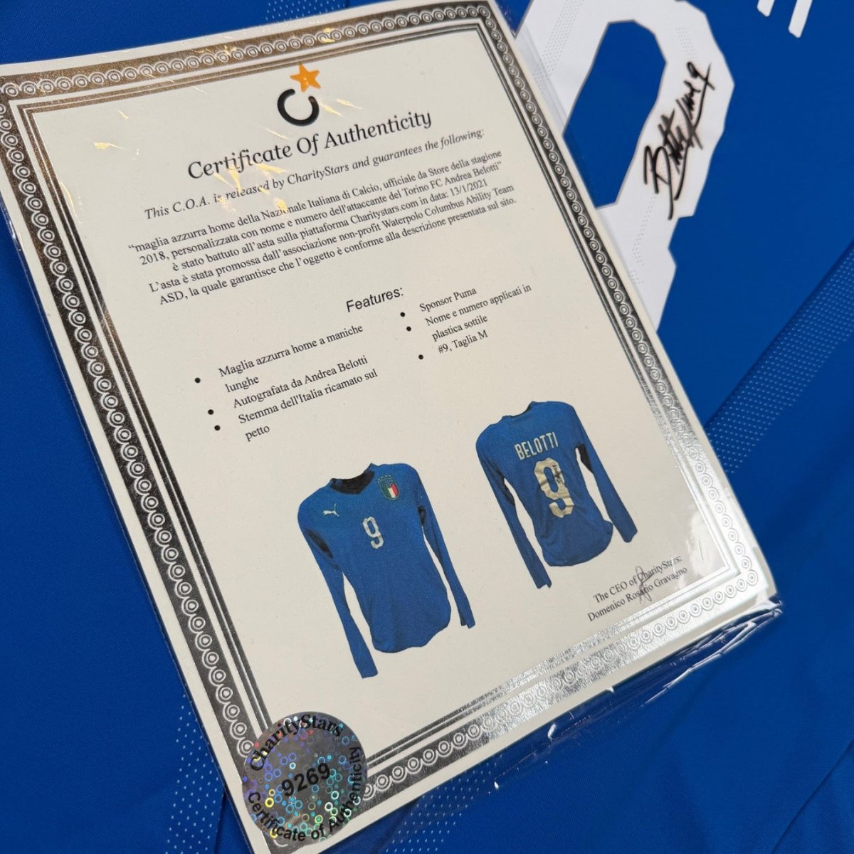 2018/19 Italie Domicile - Belotti 9 *SIGNÉ* (M) - Iconic Football Shop