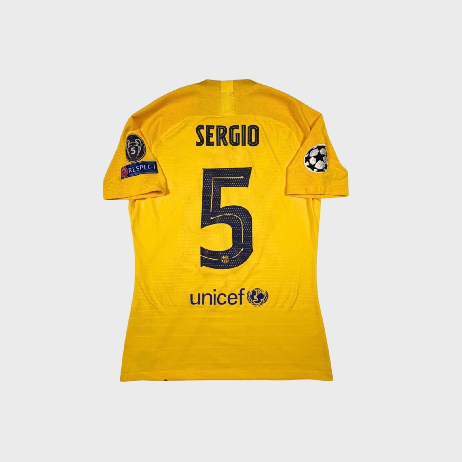 2019/20 Barcelone Fourth - Sergio 5 *PRÉPARÉ / UCL* (L) - Iconic Football Shop