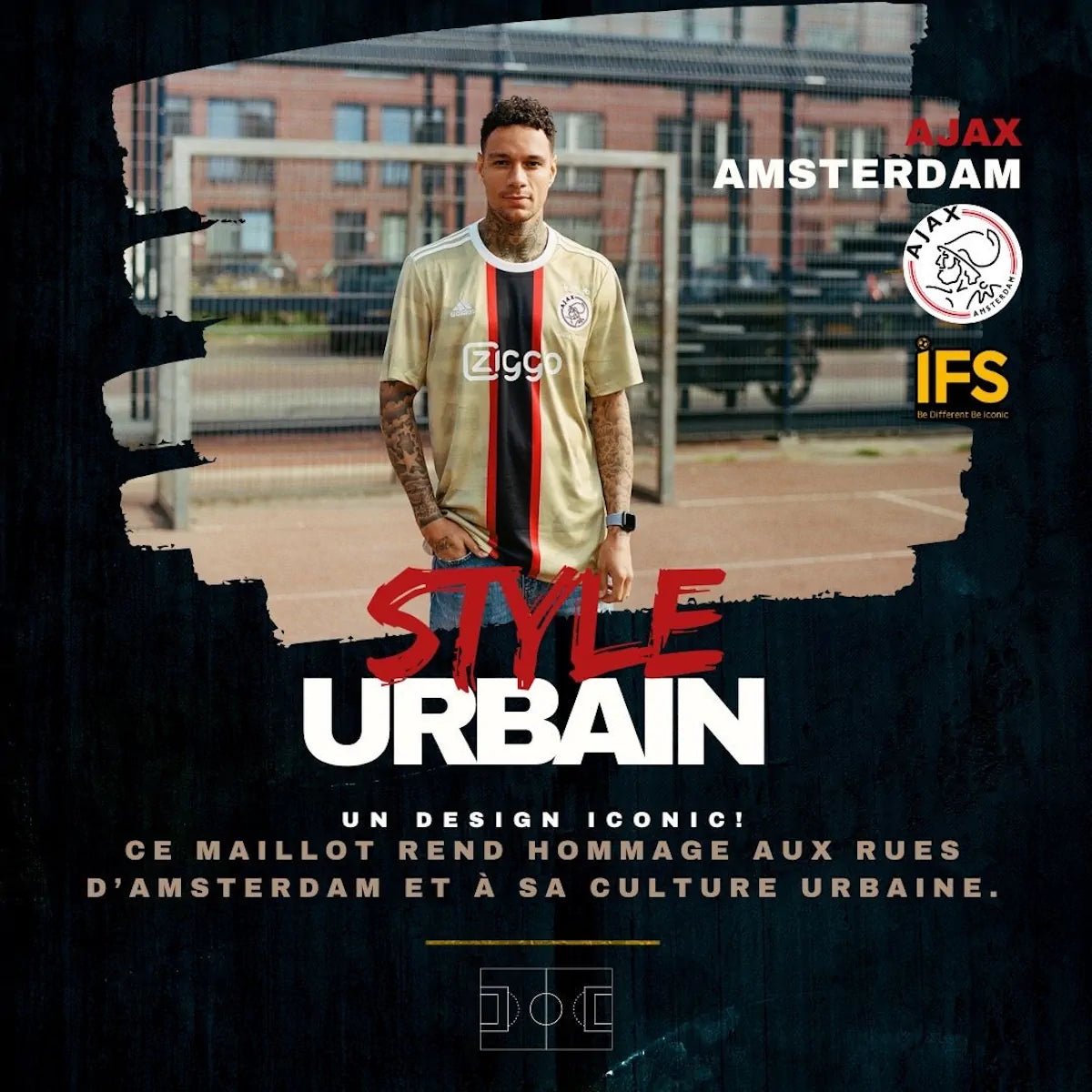 2022/23 Ajax Amsterdam Third *COLLAB' DAILY PAPER* (M) - Iconic Football Shop
