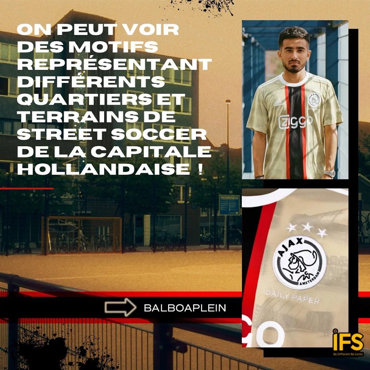 2022/23 Ajax Amsterdam Third *COLLAB' DAILY PAPER* (M) - Iconic Football Shop