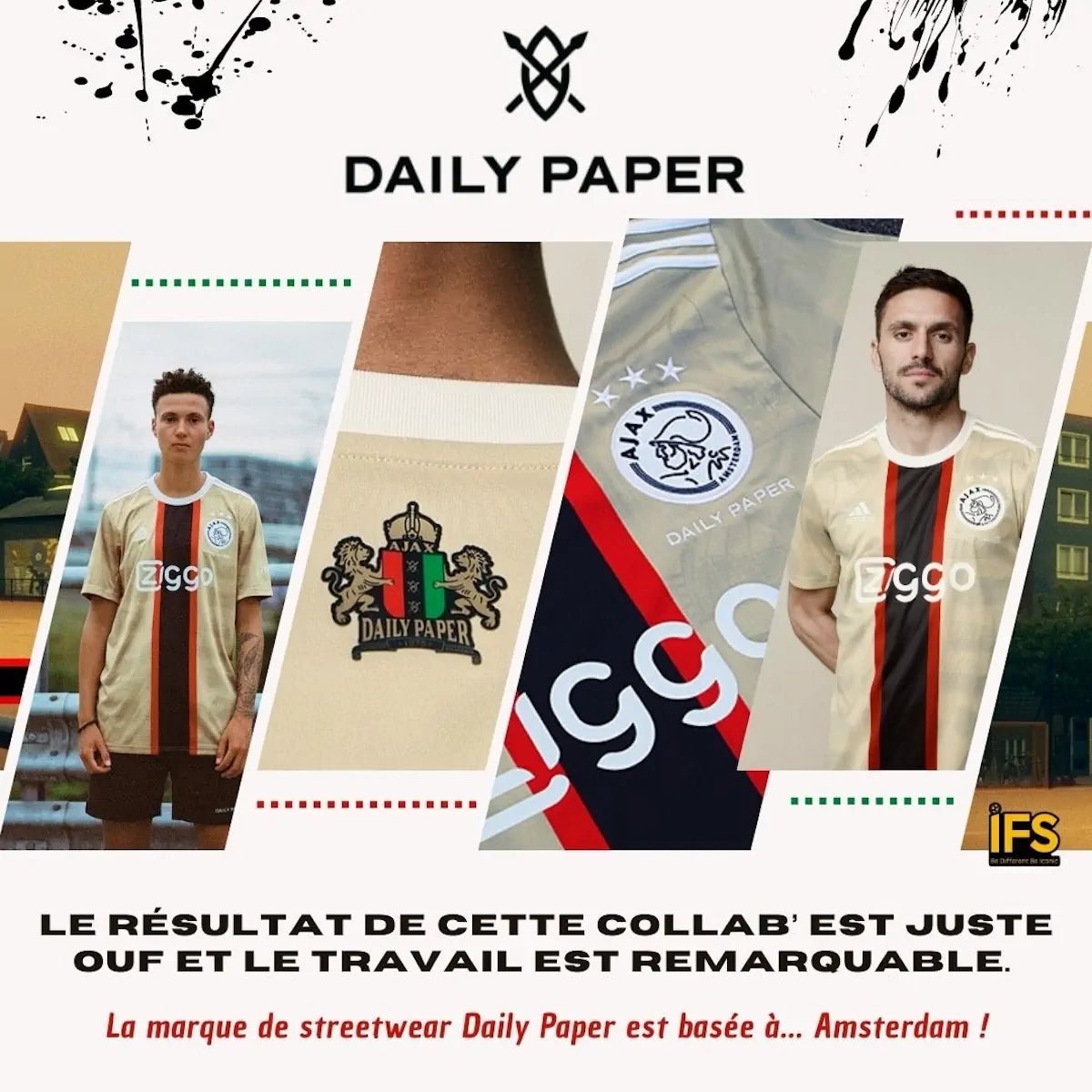 2022/23 Ajax Amsterdam Third *COLLAB' DAILY PAPER* (M) - Iconic Football Shop