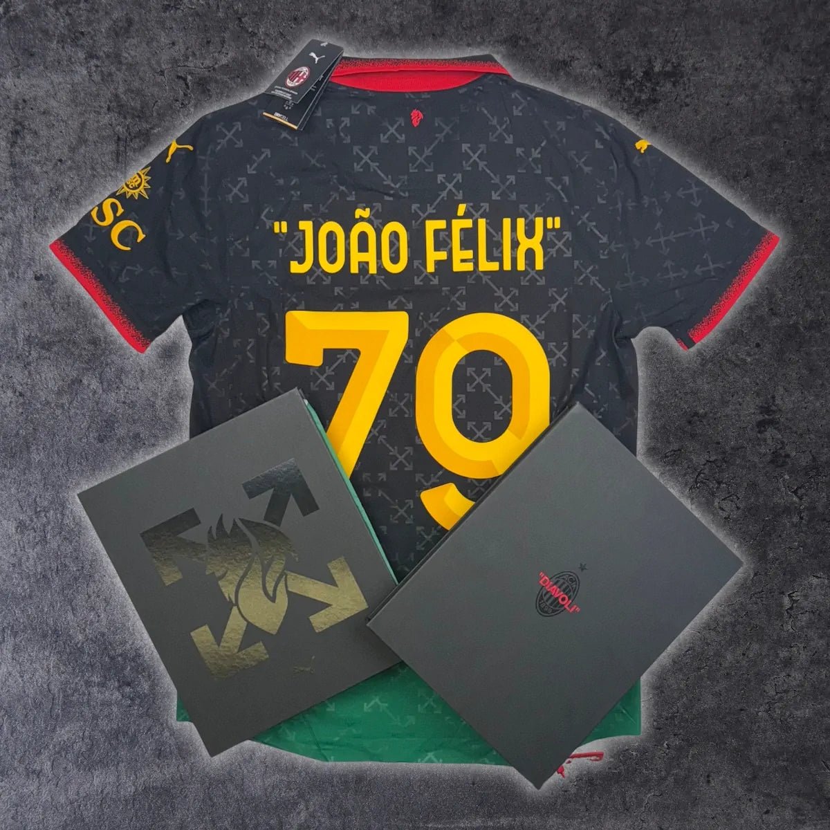 2024/25 AC Milan Fourth - João Félix 79 *BOX / PRO / Collab' Off - White* (M) - Iconic Football Shop
