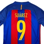 Maillot de Barcelone 2016 17 Domicile Suárez 9