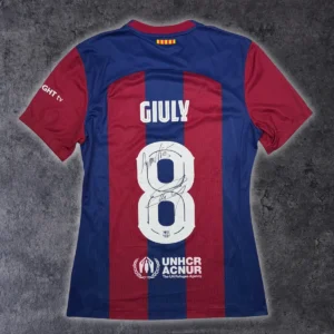 2023/24 Barcelone Domicile - Giuly 8 *PORTÉ / SIGNÉ* (M)